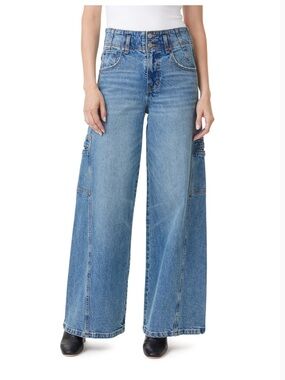 Habitual High Waist Extra Wide Leg Cargo Jeans - 8/29